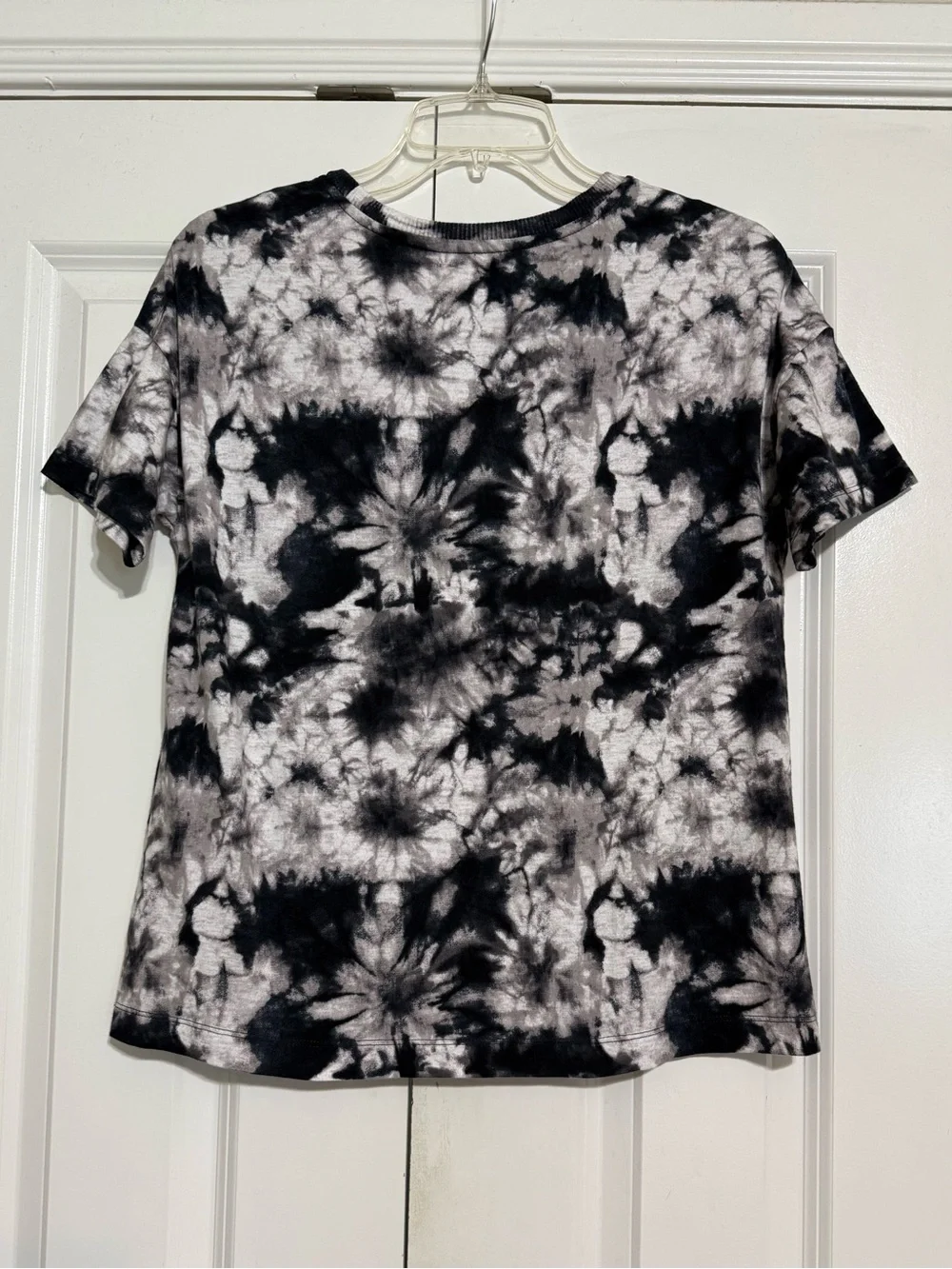 Justice Snoopy SZ 12/14 Black & White Tie-dye Short Sleeve Tee Cotton Peanuts